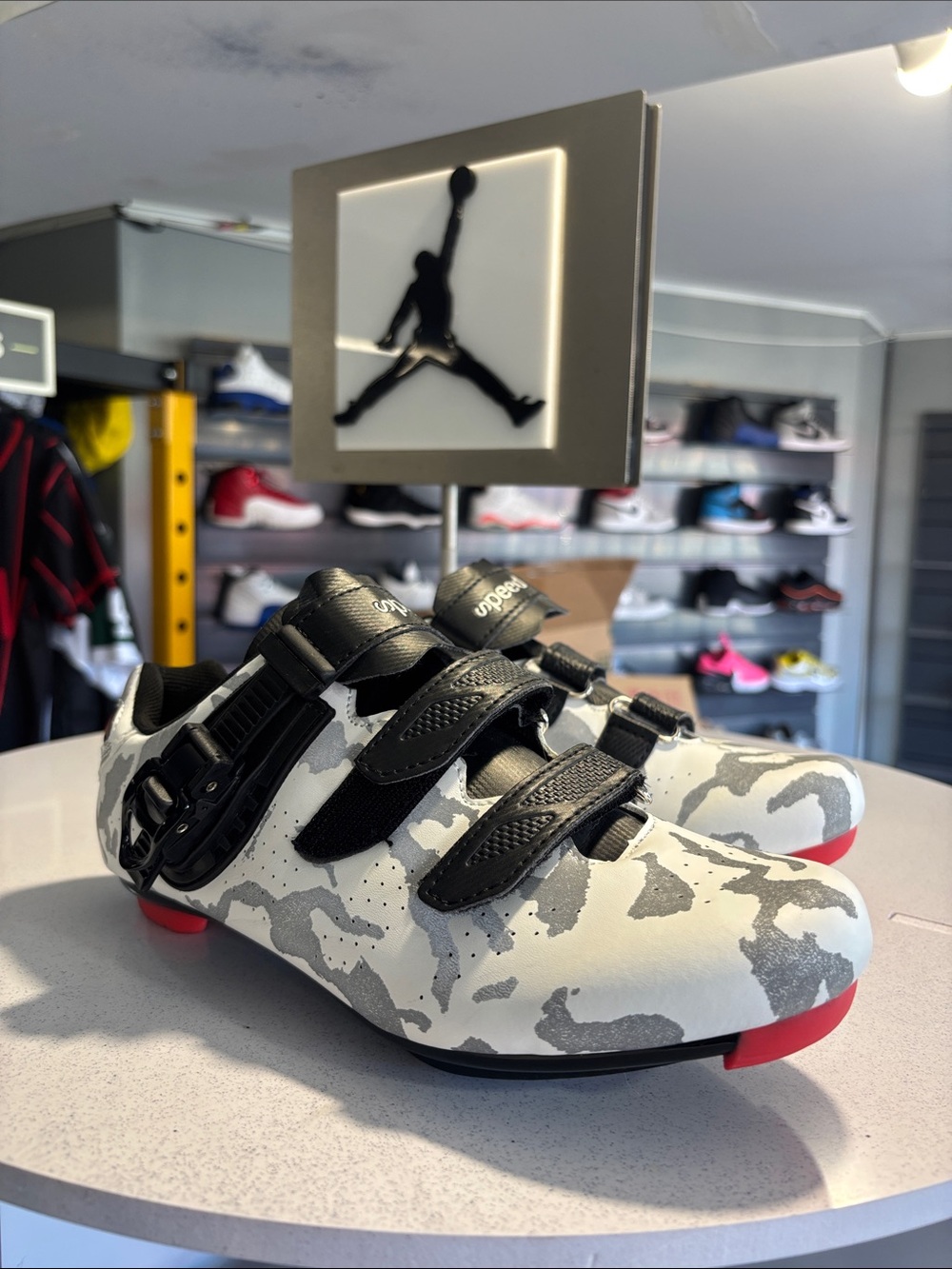 Peloton White Camouflage Road Cycling Shoes EU 42